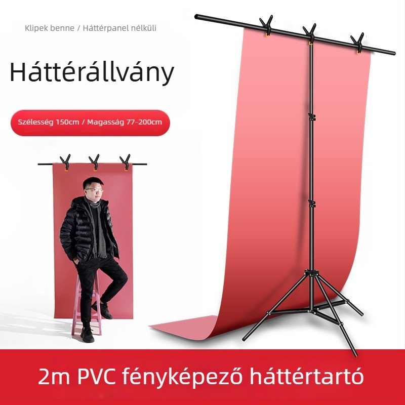 Zhijie Fotóháttér Állvány, 3 részes, csövek átmérője 2,2/1,8/1,6 cm, súly 0,95 kg