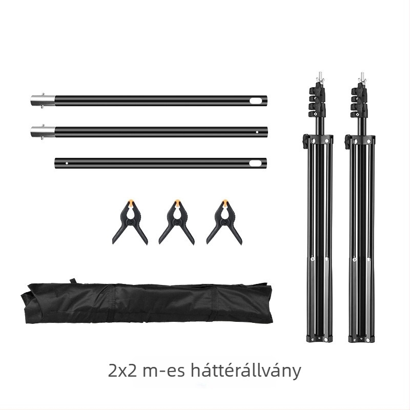 Zhijie Fotóháttér Állvány, 3 részes, csövek átmérője 2,2/1,8/1,6 cm, súly 0,95 kg