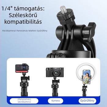 Telefonhoz készült élő közvetítésre szolgáló állvány gimbal stabilizációval, 360° forgás, elektromos szorítás, ABS és rozsdamentes acél