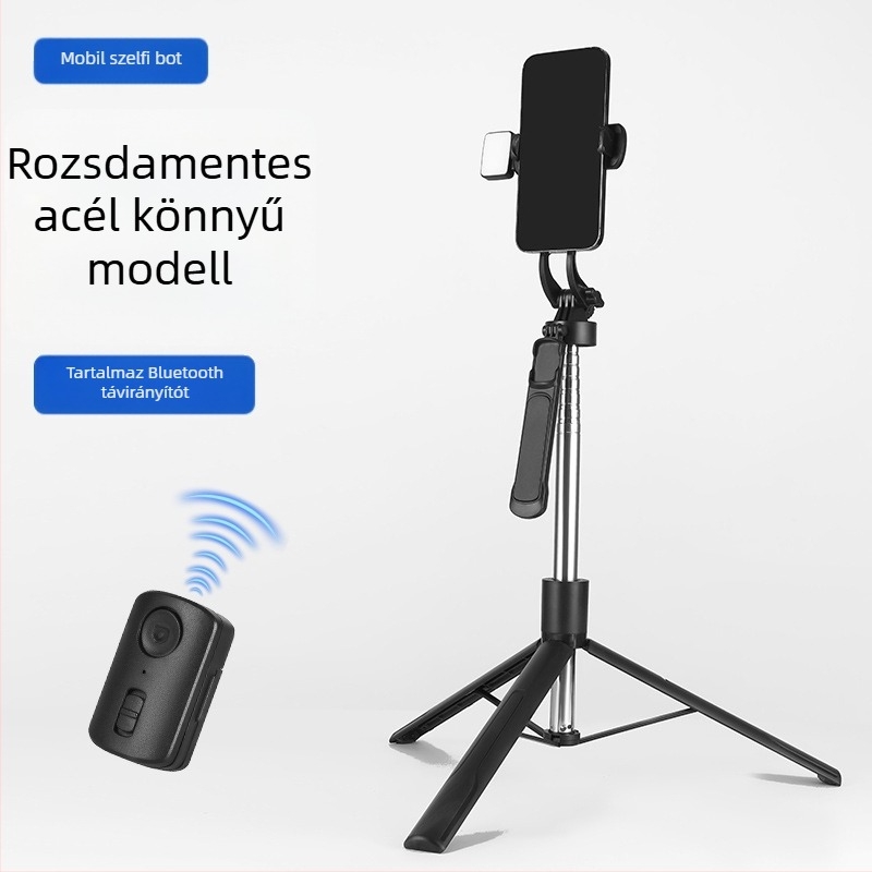 Telefonhoz készült élő közvetítésre szolgáló állvány gimbal stabilizációval, 360° forgás, elektromos szorítás, ABS és rozsdamentes acél
