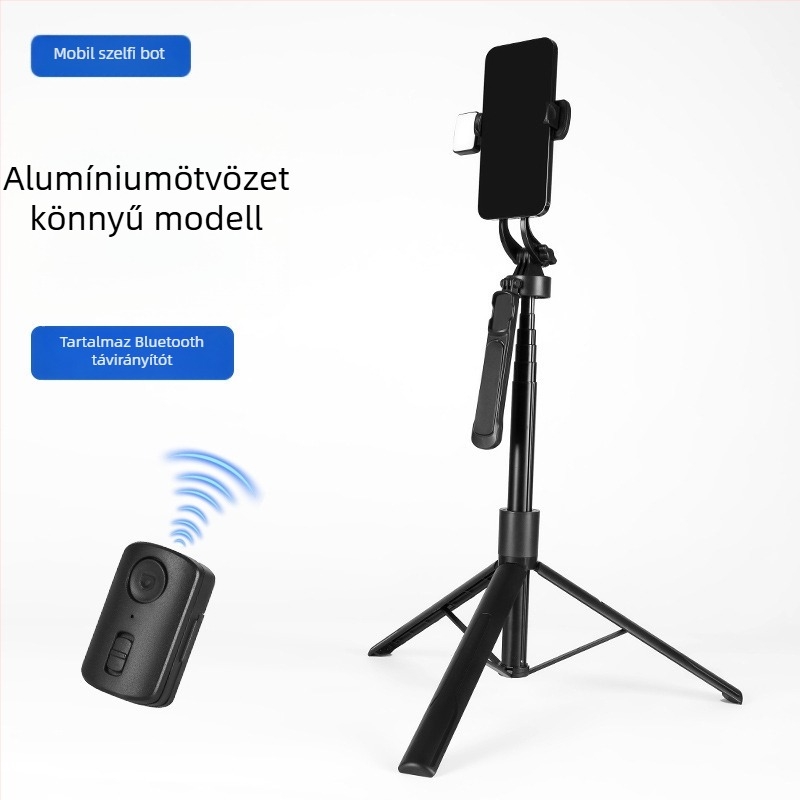 Telefonhoz készült élő közvetítésre szolgáló állvány gimbal stabilizációval, 360° forgás, elektromos szorítás, ABS és rozsdamentes acél