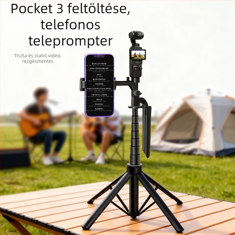Padlón álló selfie bot DJI Pocket 3-hoz — Ultra-stabil, Hordozható, Ideális kültéri felvételekhez, koncertekhez és utazásokhoz