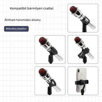 Mys asztali mikrofonállvány, háromlábú – műanyag, általános célú