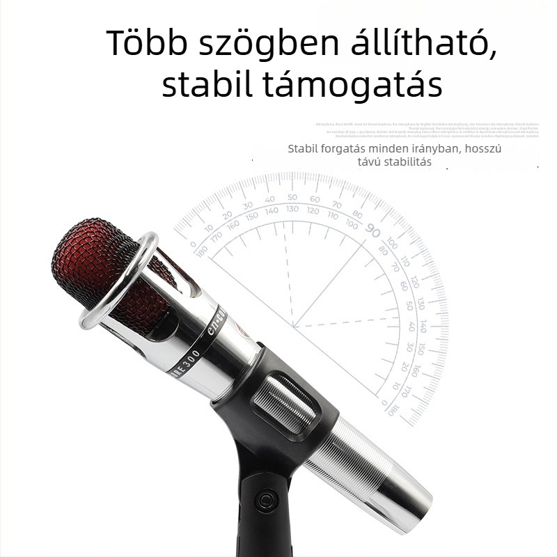 Mys asztali mikrofonállvány, háromlábú – műanyag, általános célú