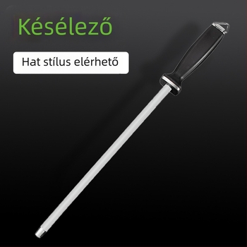 Kések élező pálca - magas szén‑tartalmú acél, finom és durva szemcse, műanyag fogantyú, kézi működtetés, többfunkciós élező eszköz