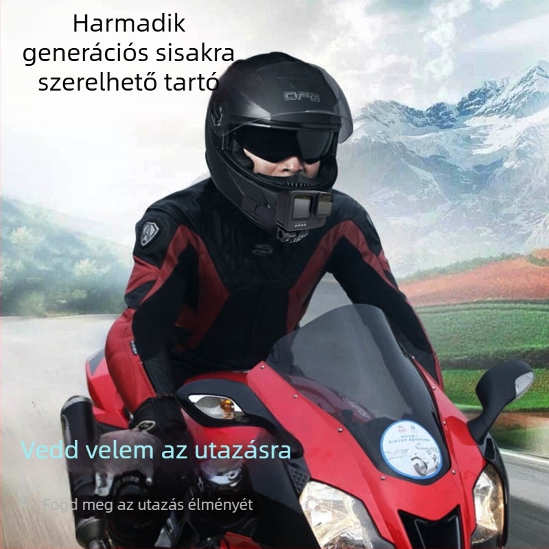 Motorkerékpár sisak-híd tartó akciókamerához (Márka: TUYU, Modell: Hinge chin stand, Anyag: PC, Kompatibilis: akciókamerák)