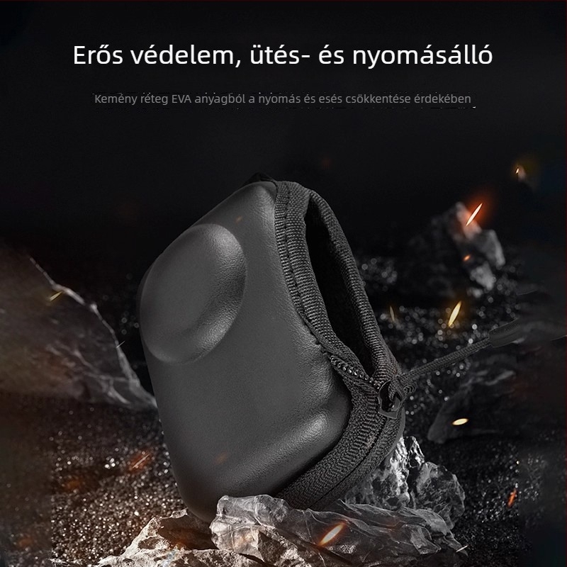 axyn Nyitott felső részű egyszemélyes tárolótáska DJI Action6-höz, sportkamera kiegészítőkkel