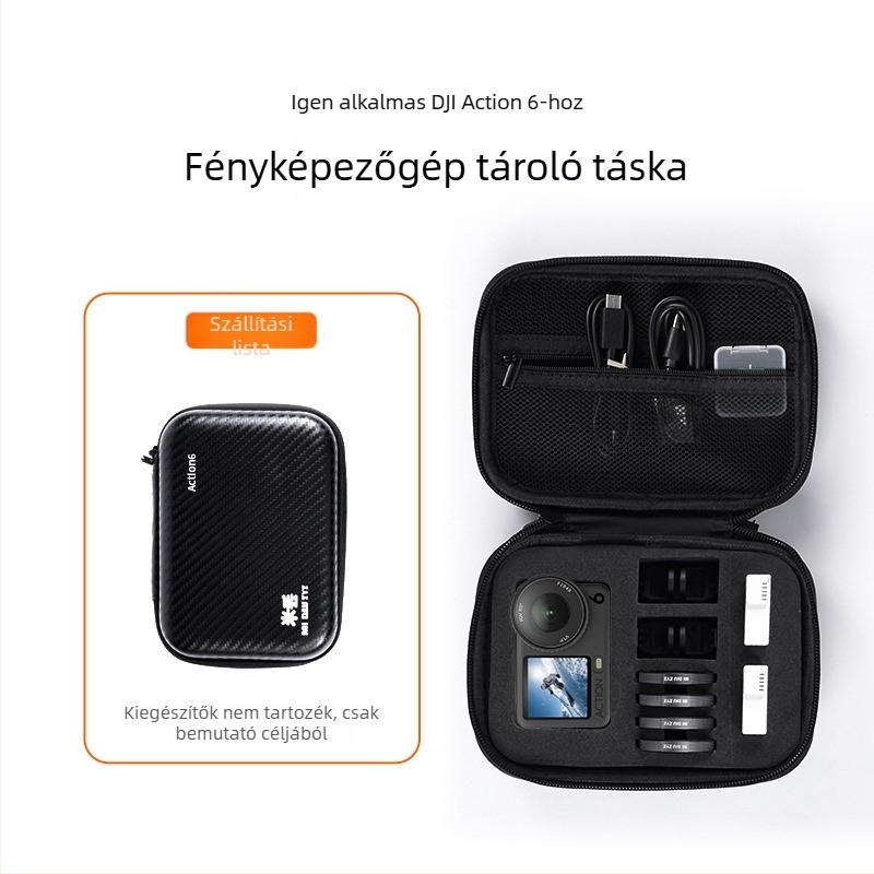DJI Action 3/4 védő keményhéjas EVA kamera táska | vászon testű tok, hordozható