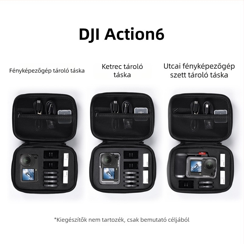 DJI Action 3/4 védő keményhéjas EVA kamera táska | vászon testű tok, hordozható