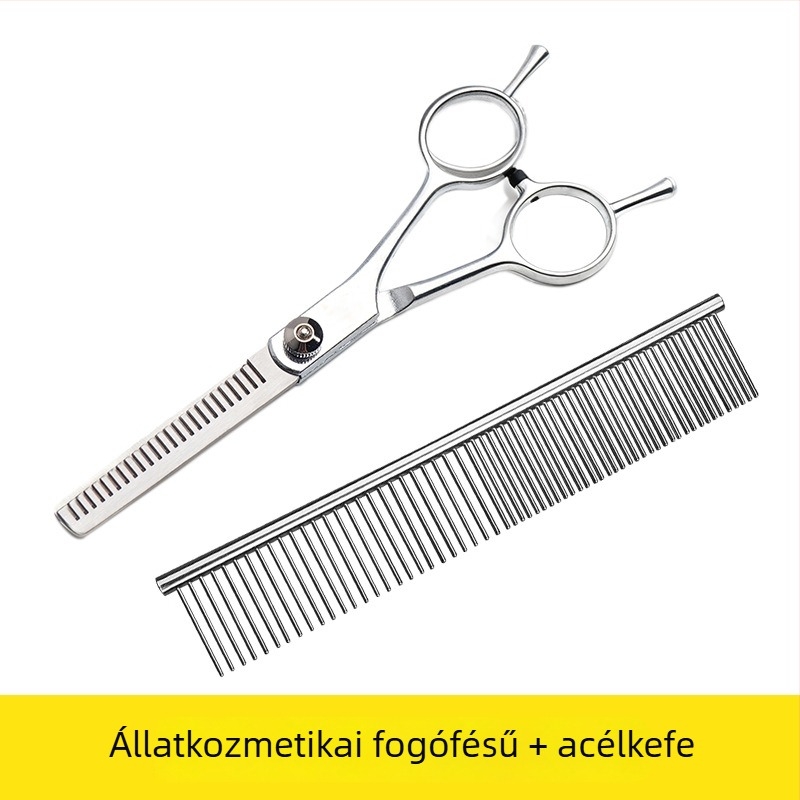 Kisállatgondozó olló készlet egyenes és görbe pengékkel (rozsdamentes acél; Márka: Taniyaki; Kutyáknak; Engedélyezett magánmárka)