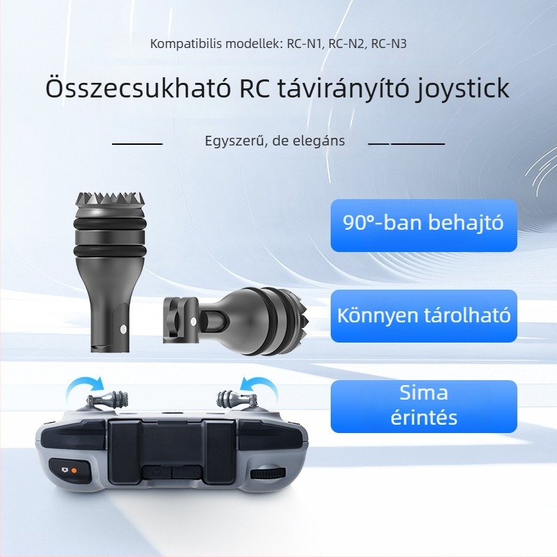 DJI távirányítóhoz teleszkópos joystick – alumínium-ötvözet és szilikon, modell 1474200, kompatibil DJI RC1/RC2, logó nyomtatása elérhető