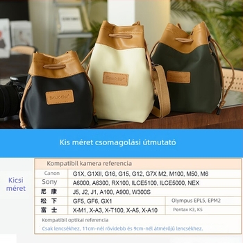 Fényképezőgép táska vízálló membránnal, ütésálló belsővel, vállon átvethető stílus, bélés poliészter-pamut (mirrorless/DSLR kamerákhoz)