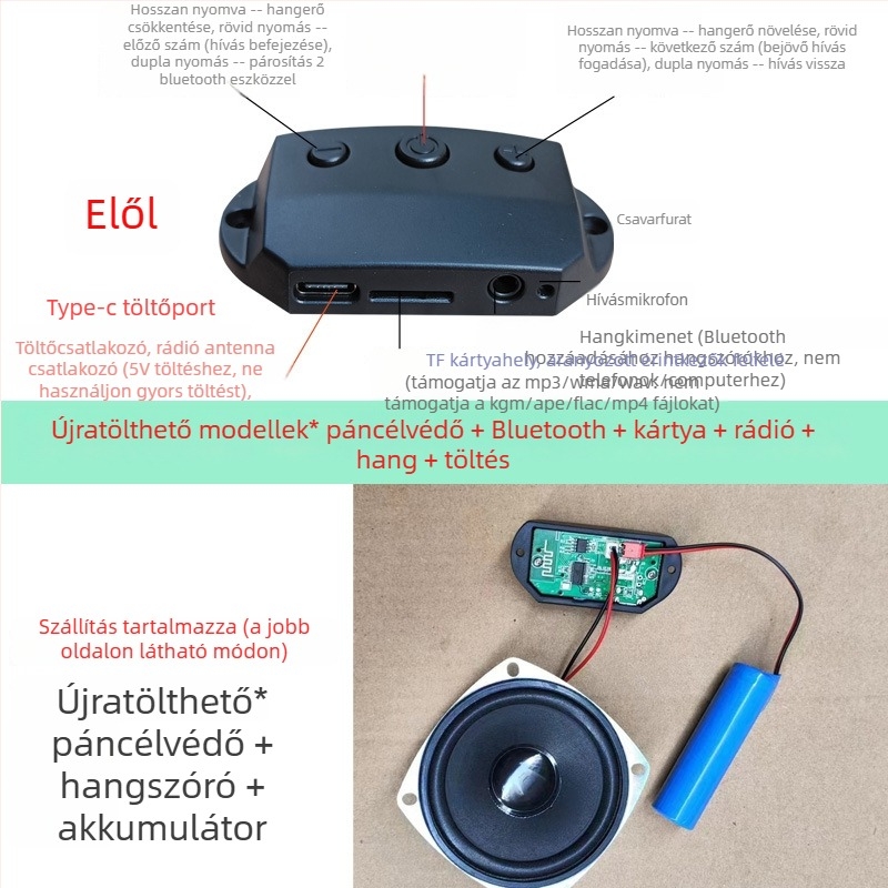 Bluetooth modul audio vevő Armor hangszóró PCB, 2 réteg FR-4, Lead-Tin Plating