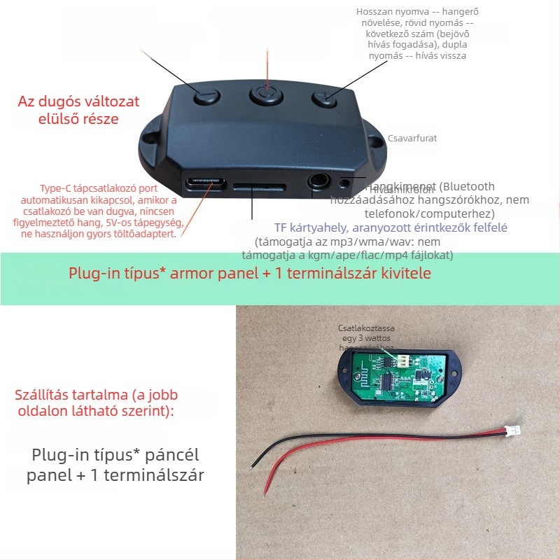 Bluetooth modul audio vevő Armor hangszóró PCB, 2 réteg FR-4, Lead-Tin Plating