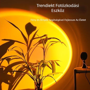 Sunset RGB környezeti lámpa fotózáshoz távirányítóval (USB tápegység, vetítéses éjjeli fény, modern álló/asztali lámpa, intelligens vezérlés nélküli)