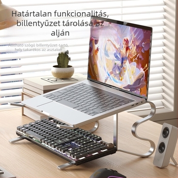 Gaming laptop asztali állvány, állítható magassággal és hőelvezető kerettel