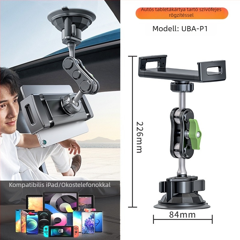 Lanparte VMA-P1 autóba szerelhető tablet- és telefon-tartó, univerzális tabletatartó, kompatibil iPhone/iPad/iPod, 583 g