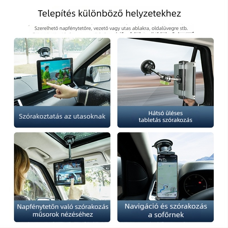 Lanparte VMA-P1 autóba szerelhető tablet- és telefon-tartó, univerzális tabletatartó, kompatibil iPhone/iPad/iPod, 583 g