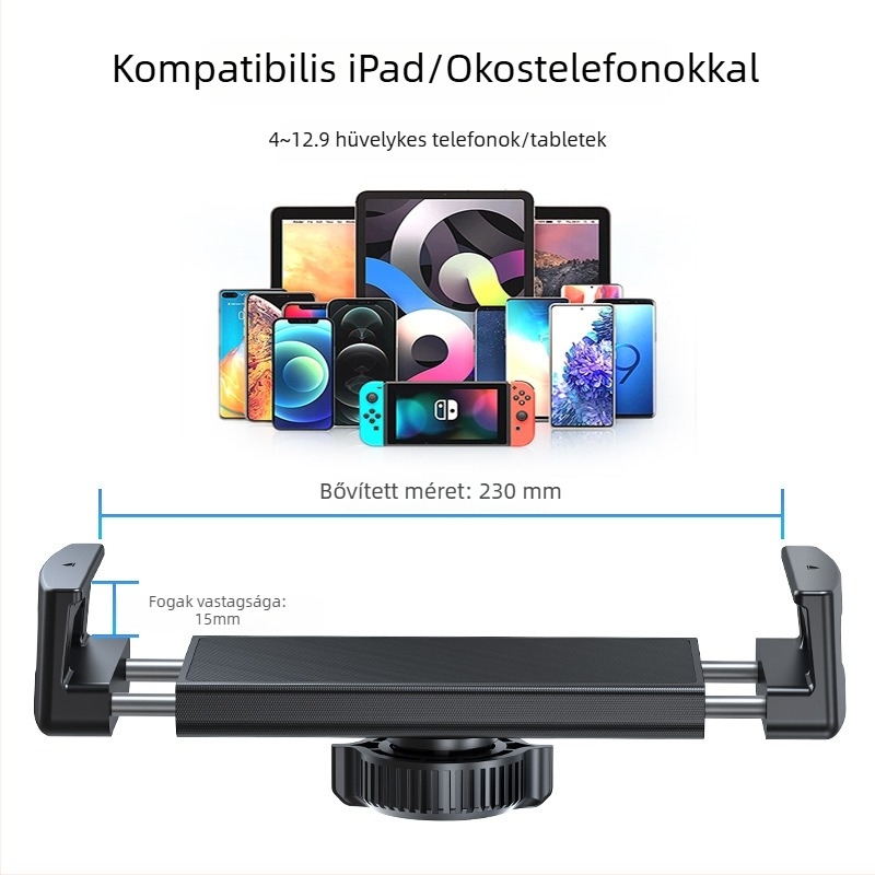 Lanparte VMA-P1 autóba szerelhető tablet- és telefon-tartó, univerzális tabletatartó, kompatibil iPhone/iPad/iPod, 583 g