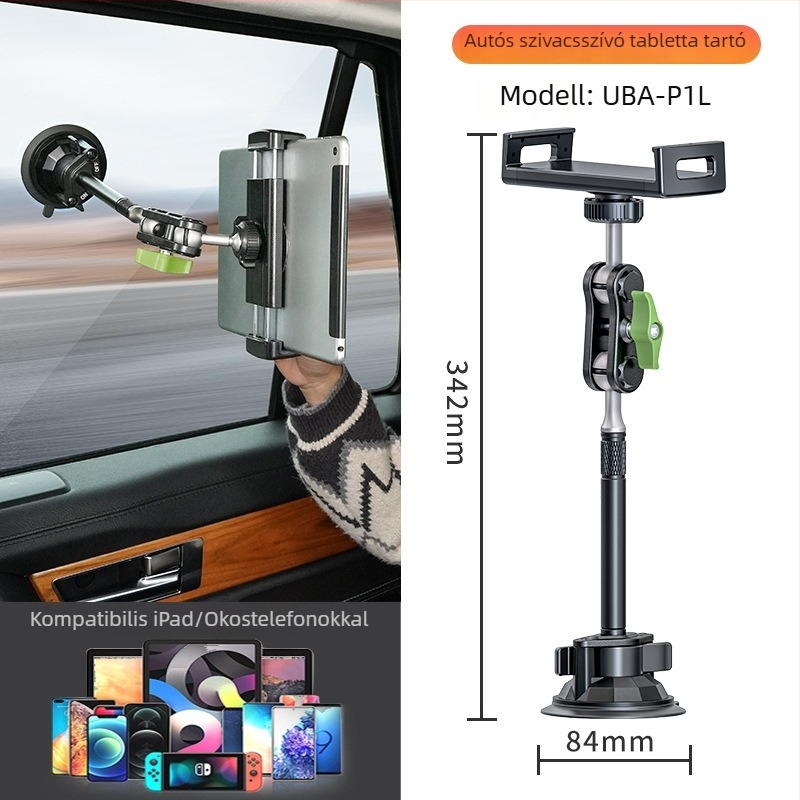 Lanparte VMA-P1 autóba szerelhető tablet- és telefon-tartó, univerzális tabletatartó, kompatibil iPhone/iPad/iPod, 583 g