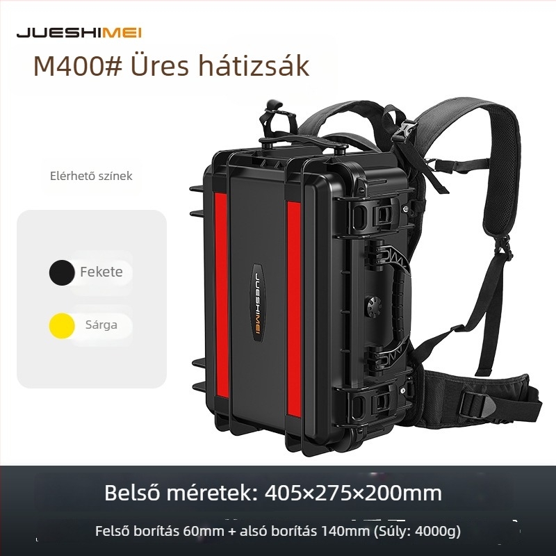 Fényképezőgép felszerelés hátizsákszerű keményhéjú, vízálló műanyag tok, JUESHIMEI, JSM-M sorozat