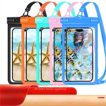 Telefon vízálló tok érintésérzékelős kijelzővel a víz alatti fényképezéshez (PVC+ABS; vízálló anyag; nyomtatott logó: Igen; minden korosztály számára; uniszex)