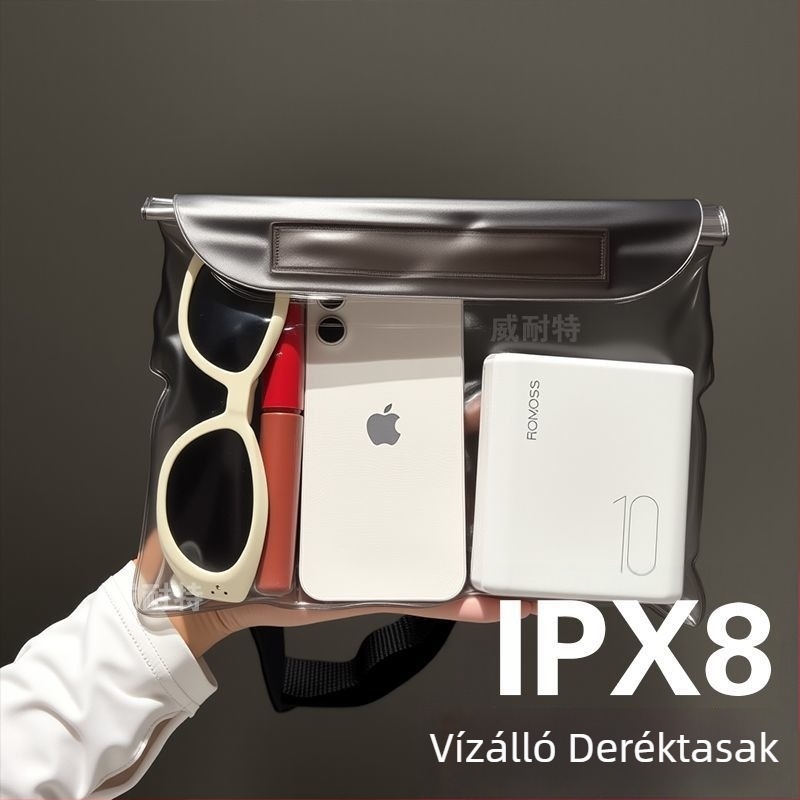 Telefonhoz való vízálló deréktáska érintőképernyős tok, úszáshoz, raftinghoz és sznorkelezéshez