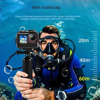 Domineering Sf15003 vízálló védőtok GoPro 9–13-hoz, alumíniumötvözet + edzett üveg