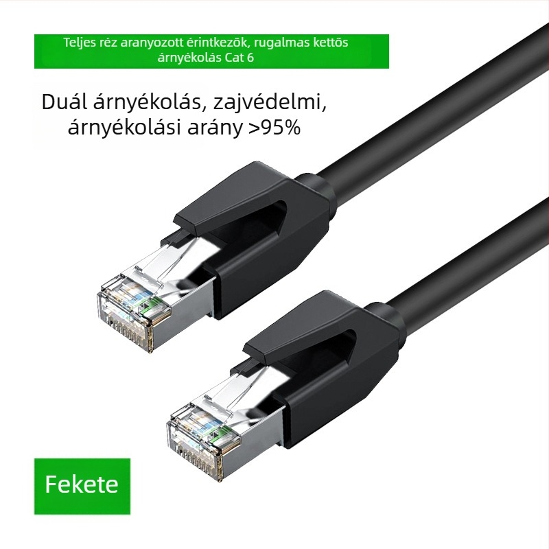 Category 6e Shielded hálózati kábel, Twisted Pair, 1000 Mbps, Copper-clad Aluminum vezető, beltéri/kültéri használatra