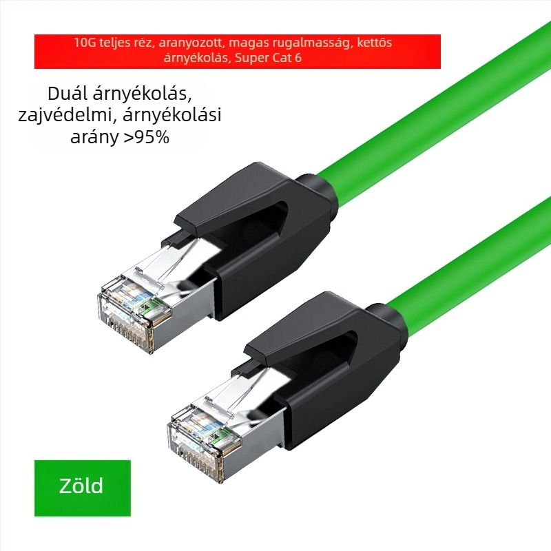 Category 6e Shielded hálózati kábel, Twisted Pair, 1000 Mbps, Copper-clad Aluminum vezető, beltéri/kültéri használatra