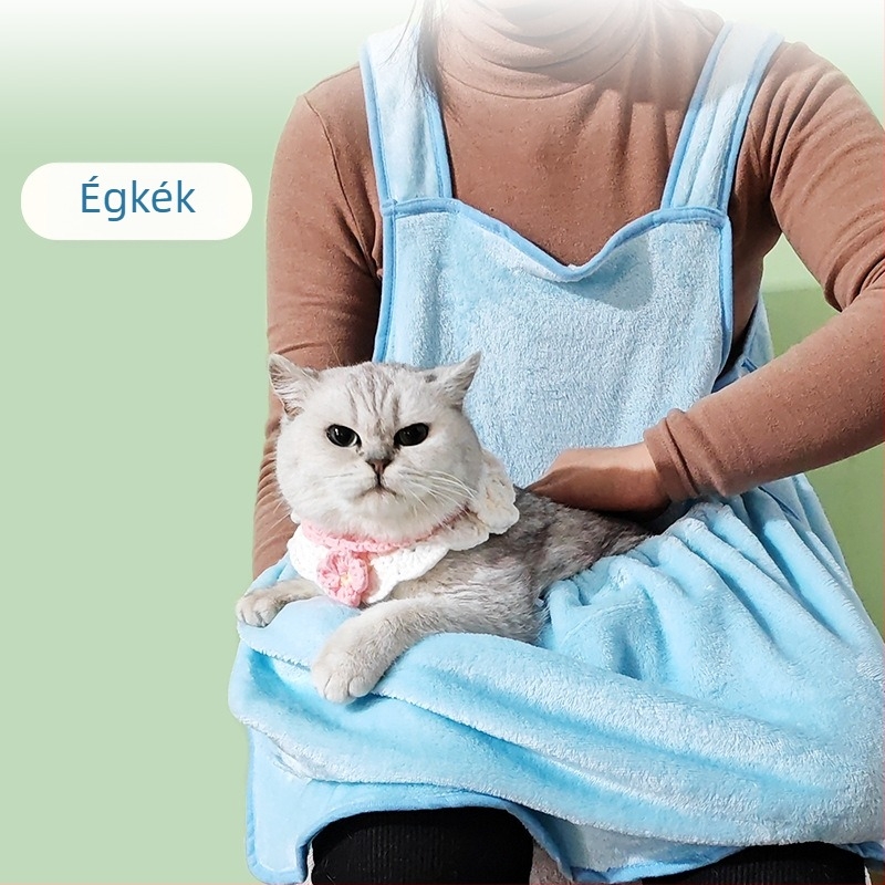 Macska szőrtelenítő kötény – korall fleece anyag, Meow Meaning márka