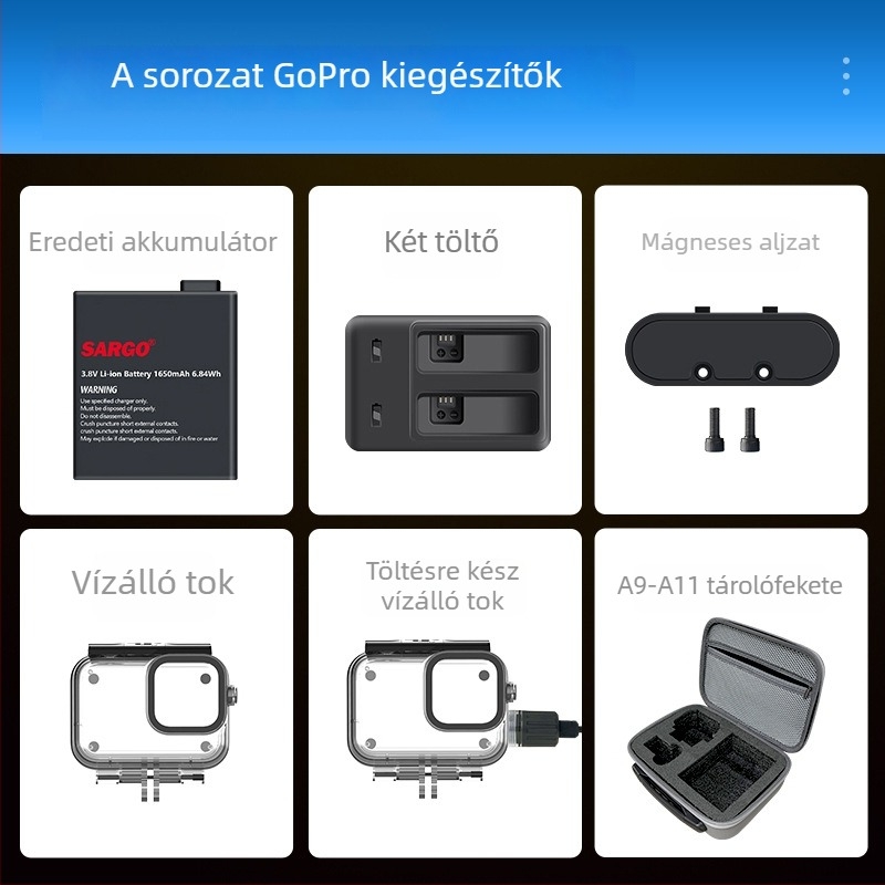 Tölthető vízálló merülőtok sportkamerához Shandog A9/A9Pro/A11