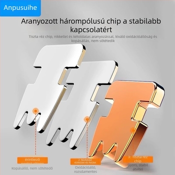 RJ45 csatlakozó 8-vezetékes, tiszta réz, aranyozott érintkezők, Cat5e/Cat6 kompatibilis, nagy sebességű átvitellel