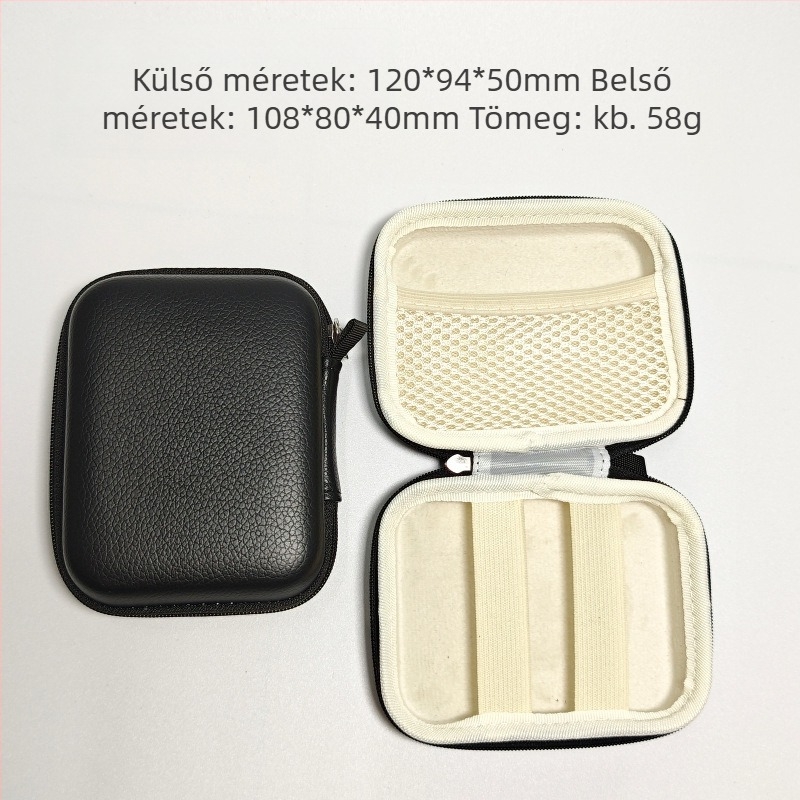 Kézi kamera tároló táska, kemény EVA tokozással, por- és vízálló, teherbírás 1 kg, modell 01, EVA kompozit + szövet konstrukció