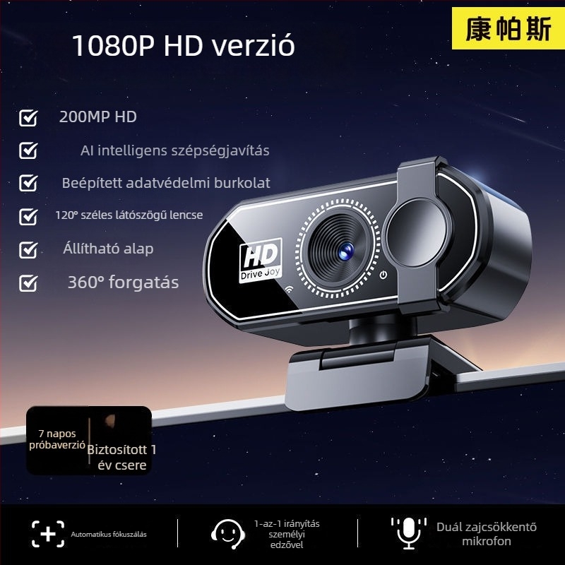 Okos PTZ kamera asztali számítógépekhez, 4K felbontással, 800k szenzorral és USB 2.0 interfésszel