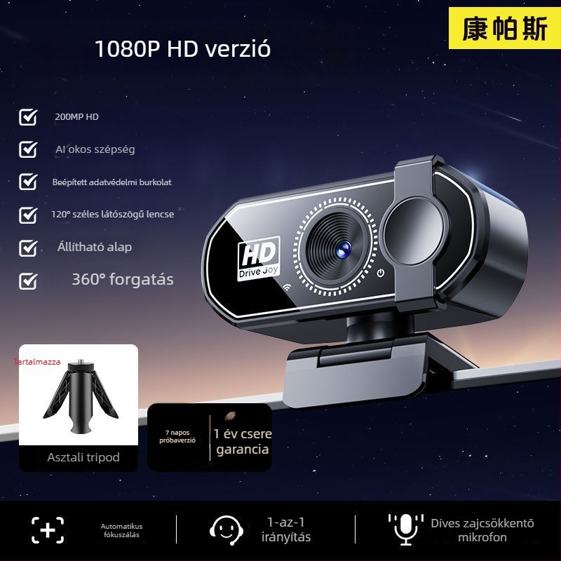 Okos PTZ kamera asztali számítógépekhez, 4K felbontással, 800k szenzorral és USB 2.0 interfésszel