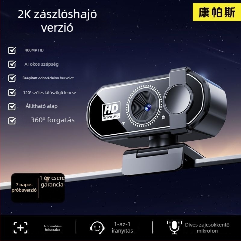 Okos PTZ kamera asztali számítógépekhez, 4K felbontással, 800k szenzorral és USB 2.0 interfésszel