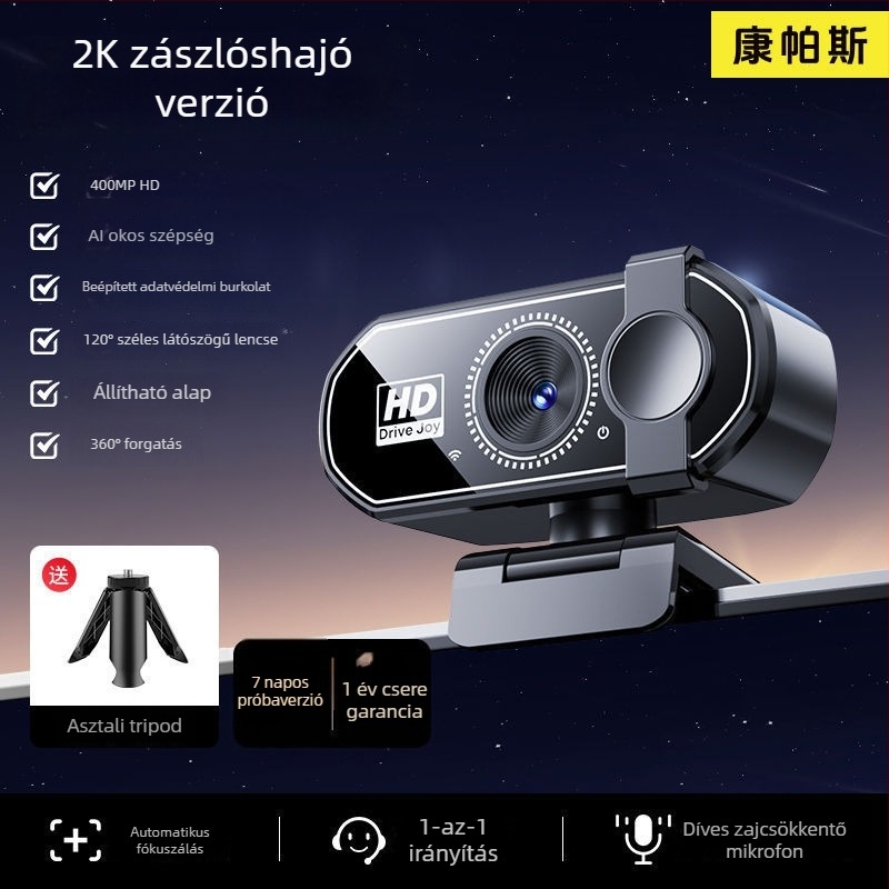 Okos PTZ kamera asztali számítógépekhez, 4K felbontással, 800k szenzorral és USB 2.0 interfésszel