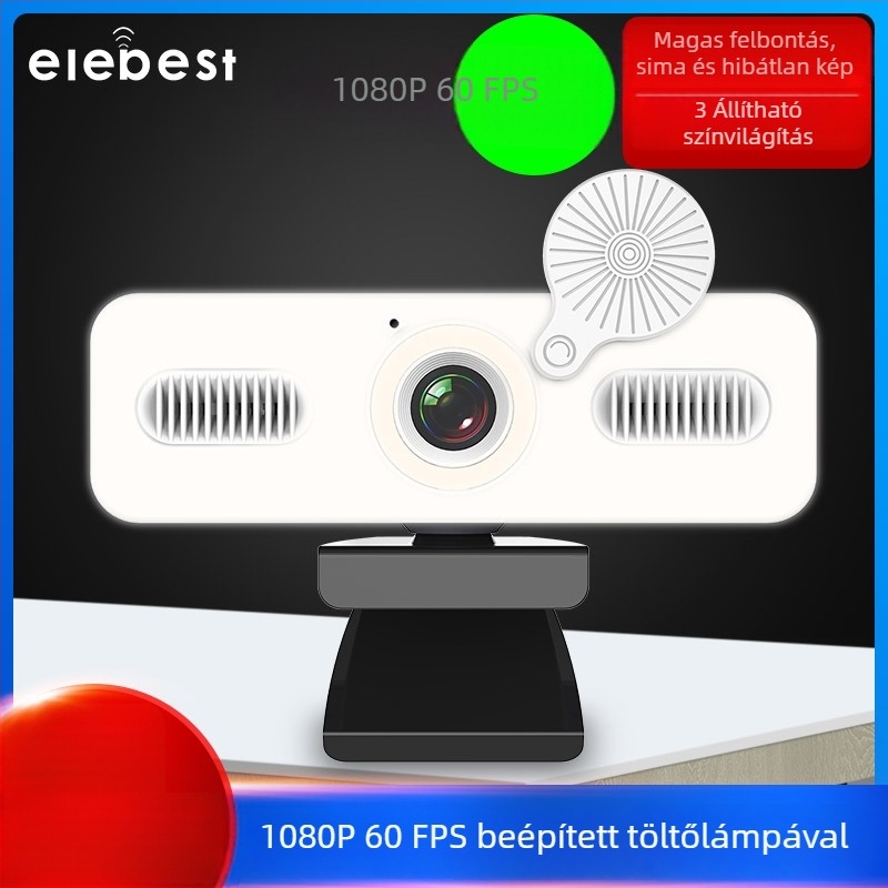 4K USB webkamera konferenciákhoz, 3840x2160, 30fps, autofókusz, beépített mikrofon, illesztőprogram nélkül.