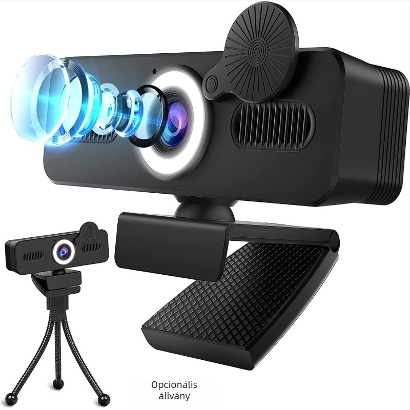 4K USB webkamera konferenciákhoz, 3840x2160, 30fps, autofókusz, beépített mikrofon, illesztőprogram nélkül.