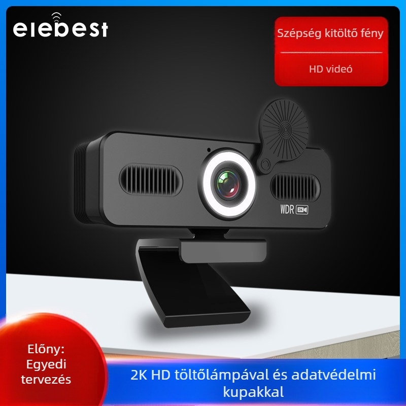 4K USB webkamera konferenciákhoz, 3840x2160, 30fps, autofókusz, beépített mikrofon, illesztőprogram nélkül.