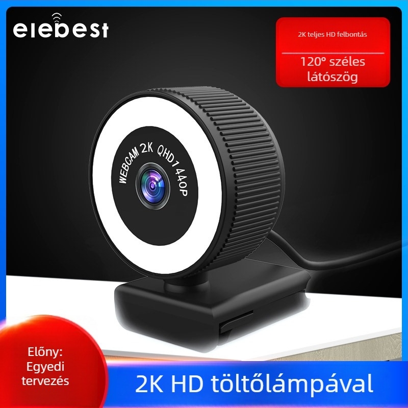 4K USB webkamera konferenciákhoz, 3840x2160, 30fps, autofókusz, beépített mikrofon, illesztőprogram nélkül.