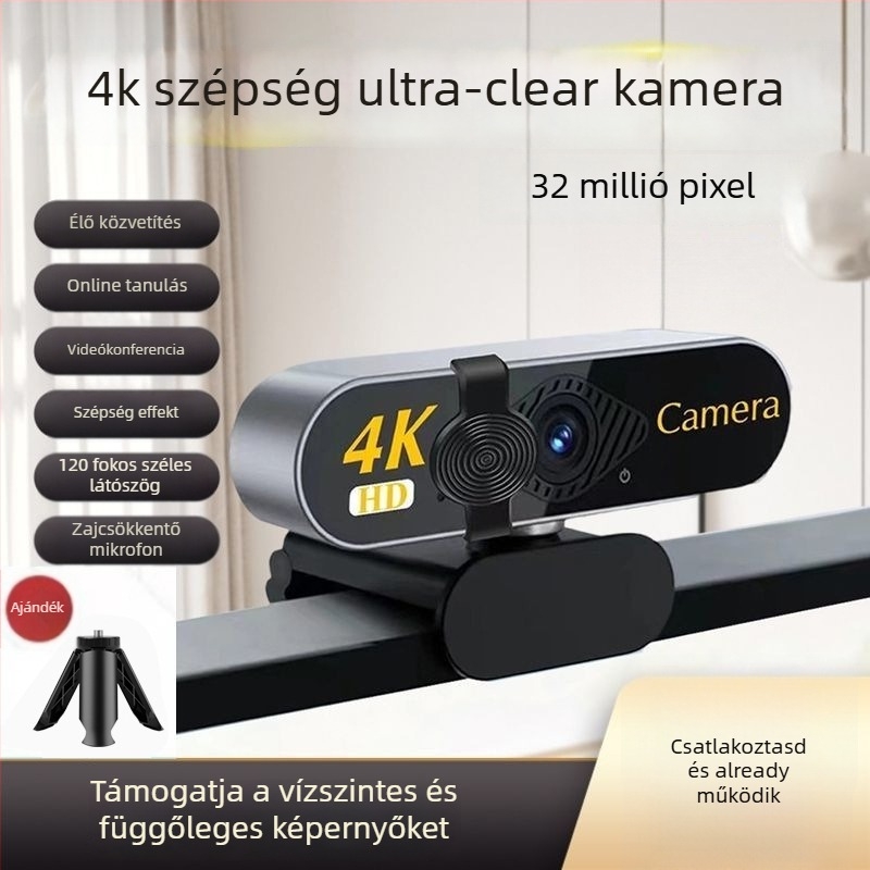 Okos PTZ kamera asztali számítógéphez, 4K felbontás, 800K szenzor, USB 2.0