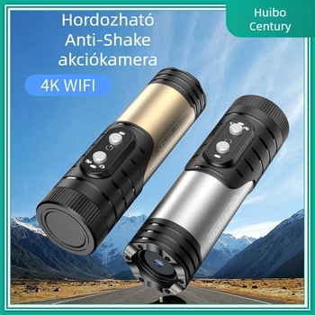 Sisakkamera lámpa-stílusú házban: 4K videó, 8MP szenzor, IP66 vízálló, 1600mAh akkumulátor, WiFi