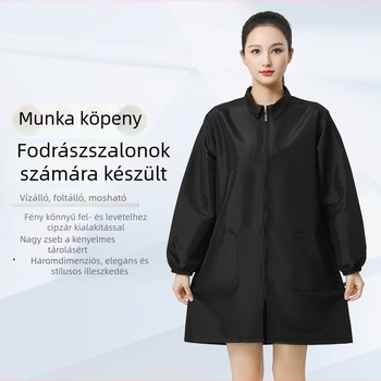Fodrászathoz ujjakkal ellátott kötény – anti-szennyeződés, stílus: Koreai verzió, anyag: Egyéb