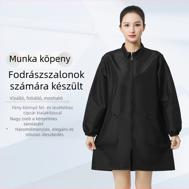 Fodrászathoz ujjakkal ellátott kötény – anti-szennyeződés, stílus: Koreai verzió, anyag: Egyéb