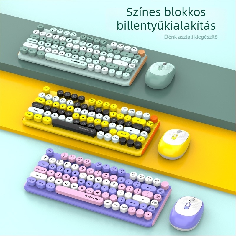 W688 Vezeték nélküli billentyűzet és egér készlet - 82 gomb, 2.4G/Bluetooth kettős mód, vezeték nélküli töltés, plug-and-play, ergonómikus kialakítás