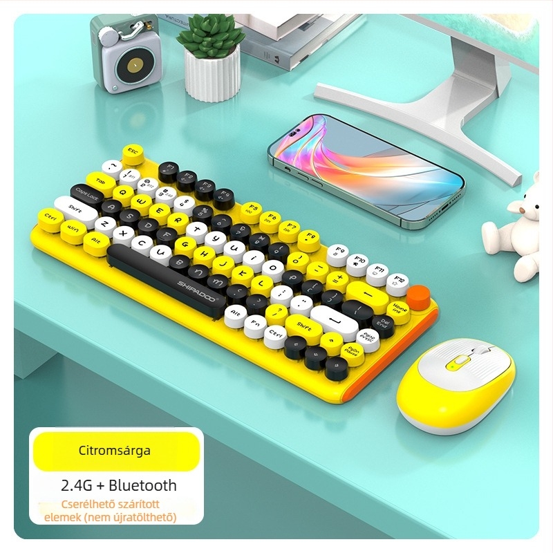 W688 Vezeték nélküli billentyűzet és egér készlet - 82 gomb, 2.4G/Bluetooth kettős mód, vezeték nélküli töltés, plug-and-play, ergonómikus kialakítás
