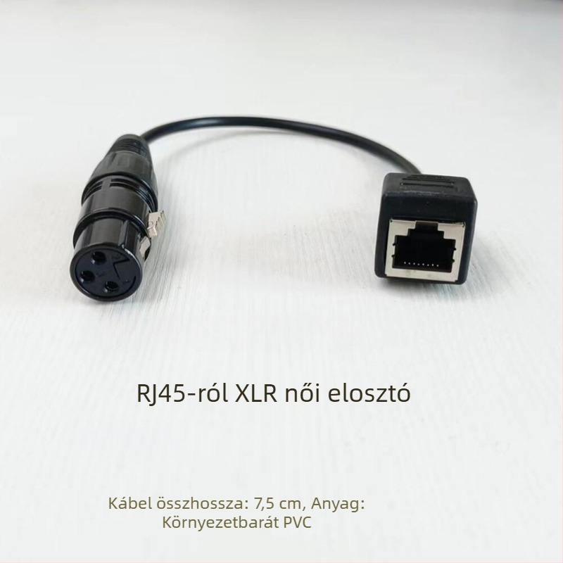 DMX512 XLR–RJ45 színházi világítási adapter – háromvezetékes kábel, beltéri használat, 100–220V