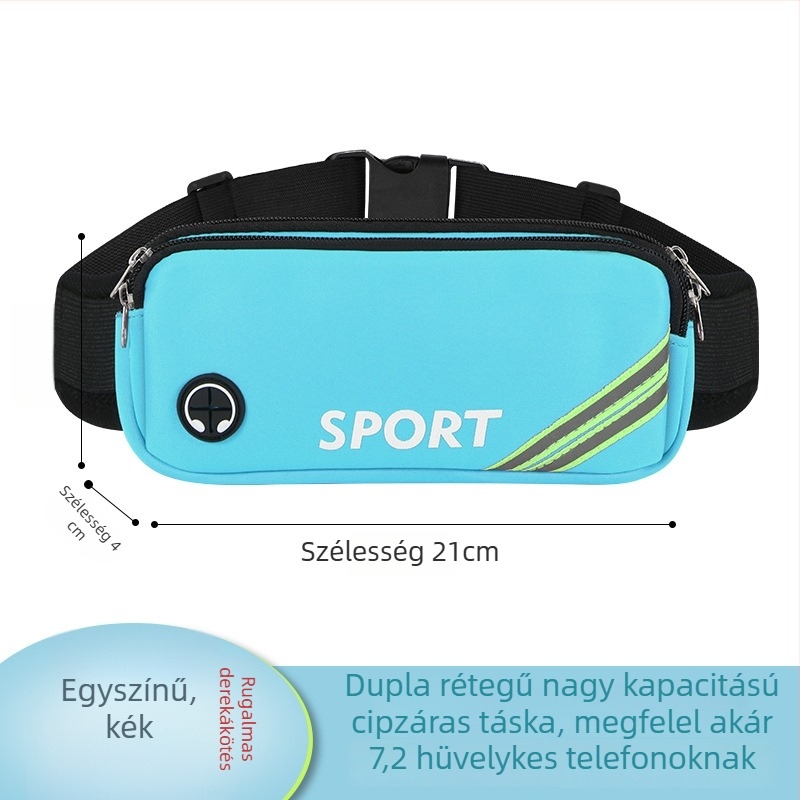 Sport derék-táska futáshoz és kerékpározáshoz - Uniszex, vízálló, ultrakönnyű, lopás elleni, poliészter
